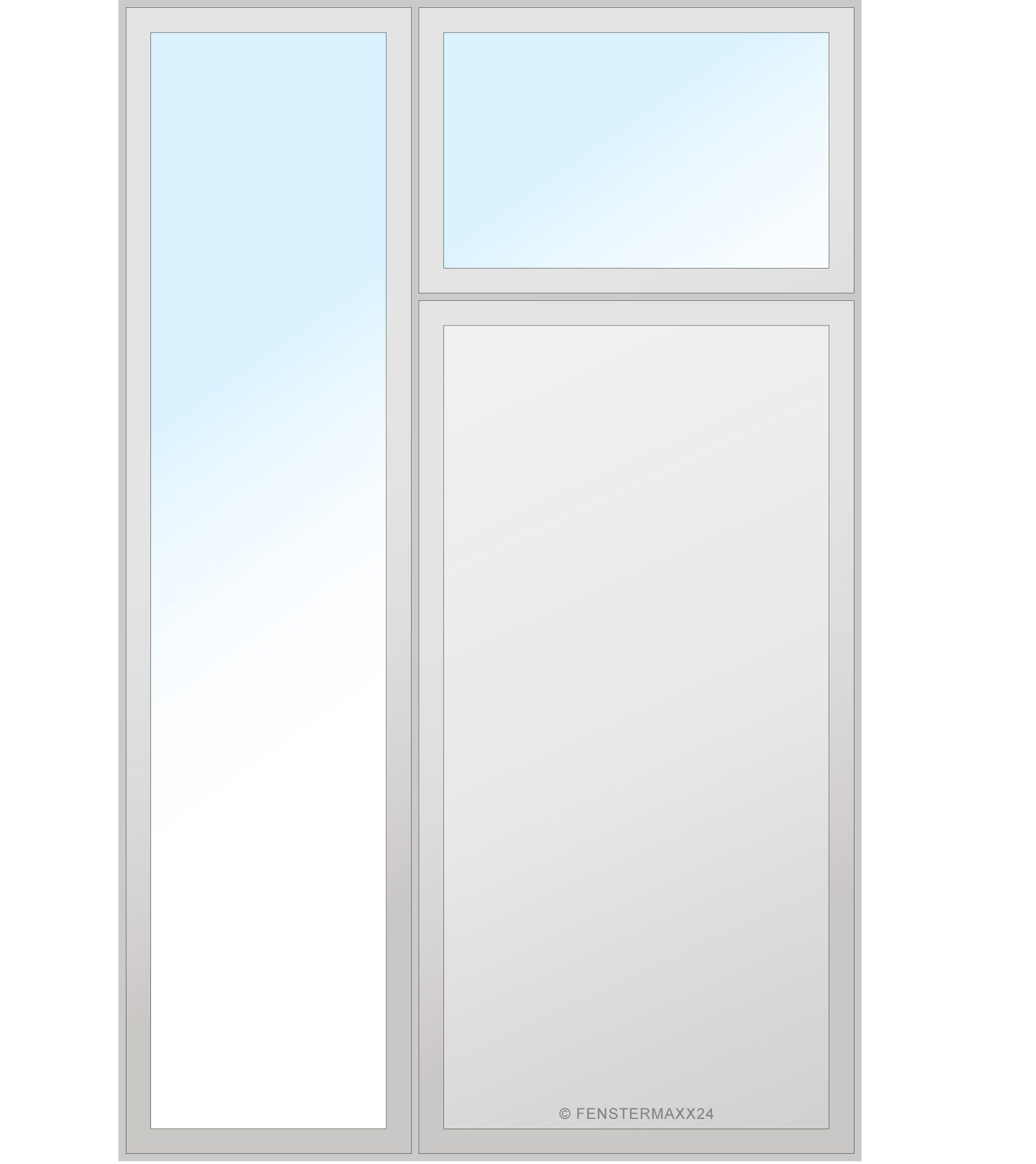 Drutex PVC Haustür 1000 x 2200 (Gesamt mit Zusätzen: B 1600 x H 2410) Innen: Weiss (ohne Dekorfarbe) Aussen: Weiss (ohne Dekorfarbe)