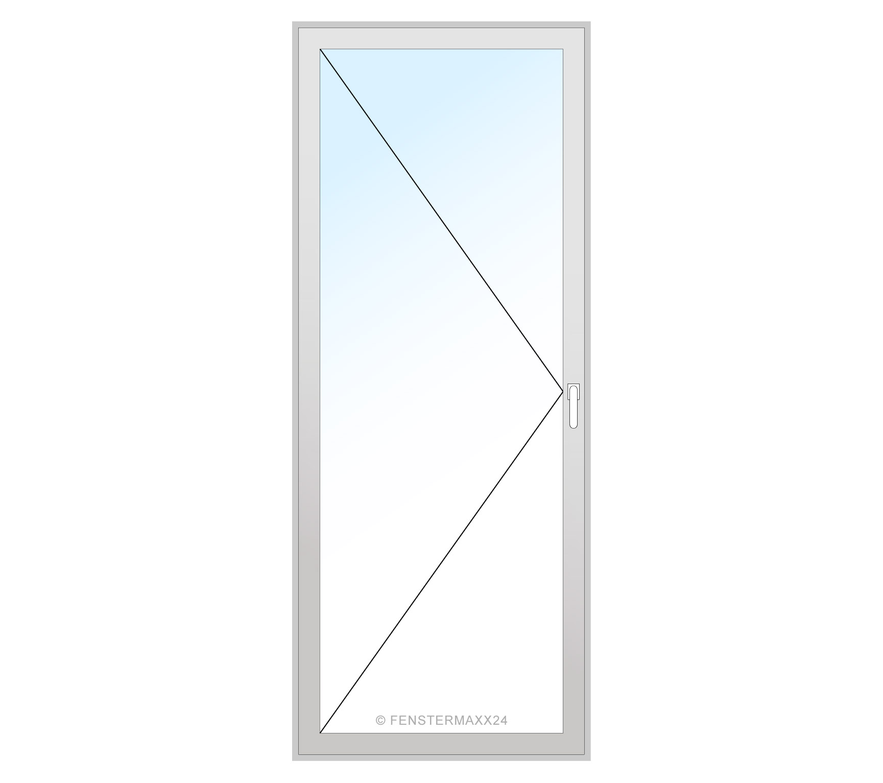 Salamander PVC Balkontür 500 x 1920 (Gesamt mit Zusätzen: B 500 x H 1920 ) Innen: Weiss (ohne Dekorfarbe) Aussen: Weiss (ohne Dekorfarbe)