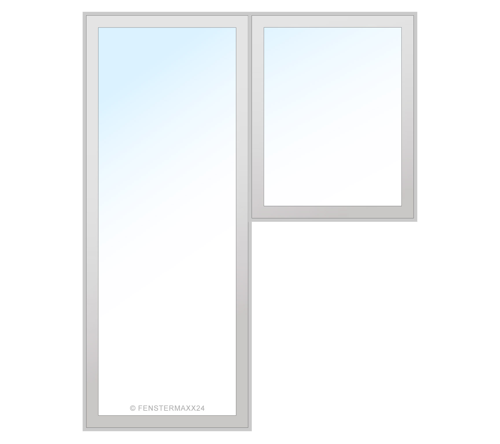 Aluplast PVC Balkontür 500 x 1920 (Gesamt mit Zusätzen: B 500 x H 2320 ) Innen: Weiss (ohne Dekorfarbe) Aussen: Weiss (ohne Dekorfarbe)