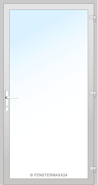 Gealan PVC Nebeneingangstür 900 x 2100 (Gesamt mit Zusätzen: B 900 x H 2100) Innen: Weiss (Standard) Aussen: Weiss (Standard)