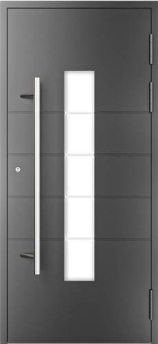 Drutex ALU AktionsHaustür 1100 x 2050 (Gesamt mit Zusätzen: B 1100 x H 2250) Innen: Anthrazitgrau - RAL 7016 Aussen: Anthrazitgrau - RAL 7016