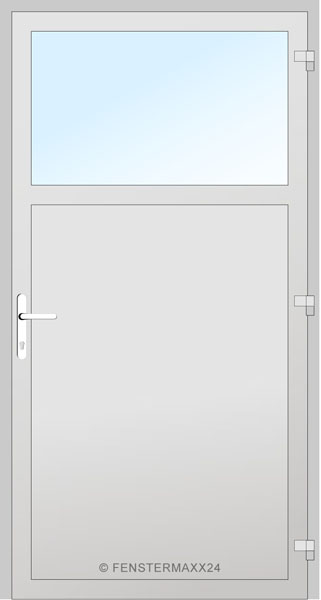 Gealan PVC Nebeneingangstür 1000 x 2000 (Gesamt mit Zusätzen: B 1000 x H 2000) Innen: Weiss (Standard) Aussen: Weiss (Standard)