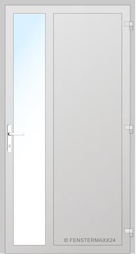 Drutex Holz Haustür 1000 x 2100 (Gesamt mit Zusätzen: B 1000 x H 2100) Innen: Verkehrsweiß - RAL 9016 Matt Aussen: Purpurrot - RAL 3004 Matt