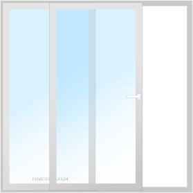 Drutex ALU Schiebefenster 2700 x 1500 (Gesamt mit Zusätzen: B 2700 x H 1500) Innen: Purpurrot - RAL 3004 Matt Aussen: RAL 8007 Matt