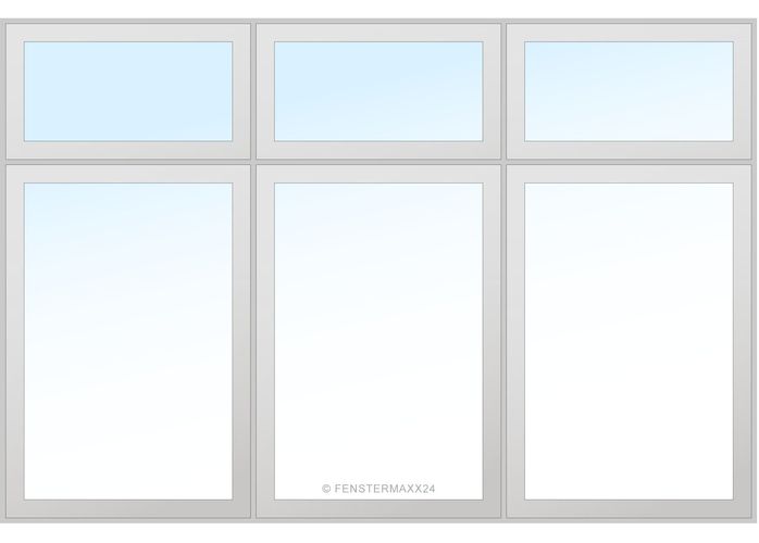 Rehau PVC Fenster 2360 x 1230 (Gesamt mit Zusätzen: B 2360 x H 1760 ) Innen: Weiss (ohne Dekorfarbe) Aussen: Anthrazit (930L)