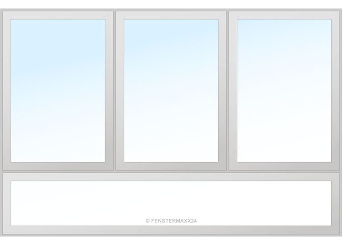Aluplast PVC Fenster 2450 x 1350 (Gesamt mit Zusätzen: B 2450 x H 1850 ) Innen: Weiss (ohne Dekorfarbe) Aussen: Weiss (ohne Dekorfarbe)