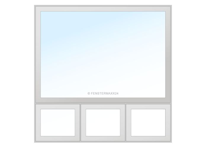Aluplast PVC Fenster 1950 x 1400 (Gesamt mit Zusätzen: B 1980 x H 1975 ) Innen: Weiss (ohne Dekorfarbe) Aussen: Weiss (ohne Dekorfarbe)