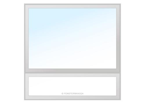 Drutex PVC Fenster 970 x 480 (Gesamt mit Zusätzen: B 970 x H 1625 inkl. Rollladen ) Innen: Weiss (ohne Dekorfarbe) Aussen: Anthrazitgrau (1701605)