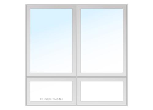 Drutex PVC Fenster 1475 x 1075 (Gesamt mit Zusätzen: B 1475 x H 1955 ) Innen: Anthrazitgrau (1701605) Aussen: Anthrazitgrau (1701605)