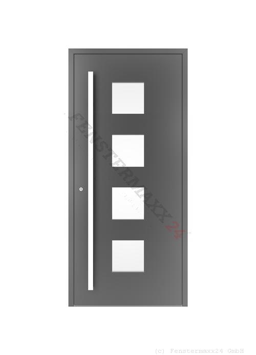 Drutex ALU Haustür 1250 x 2050 (Gesamt mit Zusätzen: B 1250 x H 2050) Innen: Verkehrsweiß - RAL 9016 Matt Aussen: Anthrazitgrau, - RAL 7016 Matt