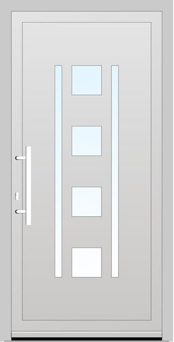 Aluplast PVC Haustür 900 x 2000 (Gesamt mit Zusätzen: B 900 x H 2000) Innen: Farbe Innen wie Außen Aussen: Anthrazitgrau (AP 40)