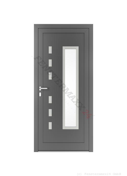 Drutex ALU Haustür 2000 x 2200 (Gesamt mit Zusätzen: B 2000 x H 2200) Innen: Anthrazitgrau, - RAL 7016 Matt Aussen: Anthrazitgrau, - RAL 7016 Matt
