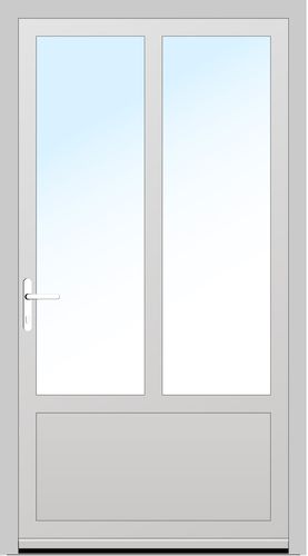 Aluplast PVC Nebeneingangstür 1005 x 2030 (Gesamt mit Zusätzen: B 1005 x H 2030) Innen: Weiss (ohne Dekorfarbe) Aussen: Weiss (ohne Dekorfarbe)