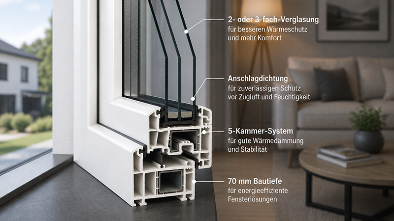 Schüco CT 70 Wärmedämmung Kunststofffenster
