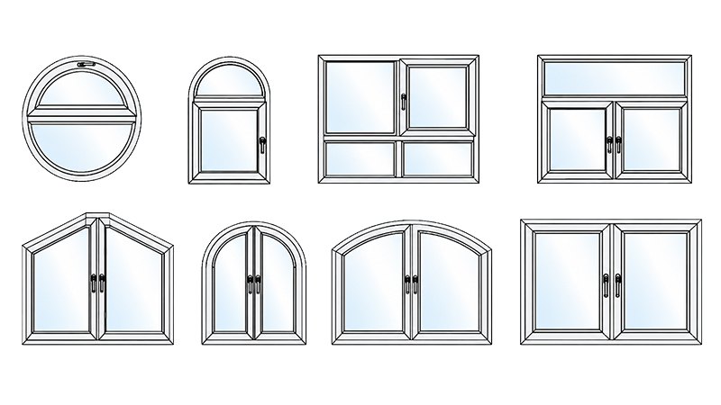 Schüco mehrteilige Fenster und Fenstertüren