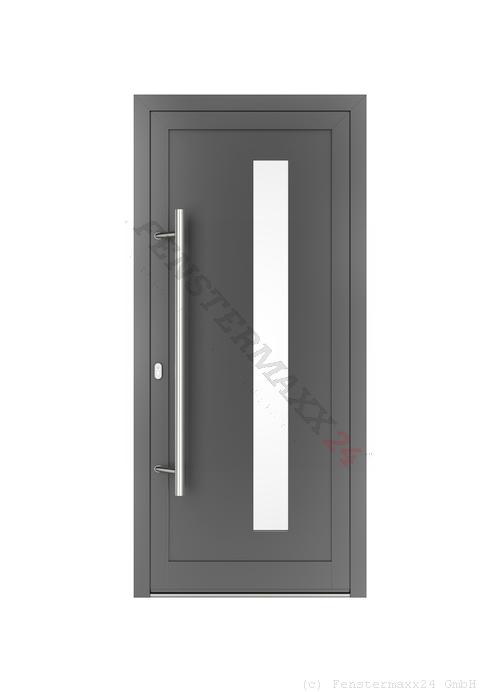 Drutex ALU Haustür 800 x 1900 (Gesamt mit Zusätzen: B 800 x H 1900) Innen: Verkehrsweiß - RAL 9016 Matt Aussen: Anthrazitgrau, - RAL 7016 Matt