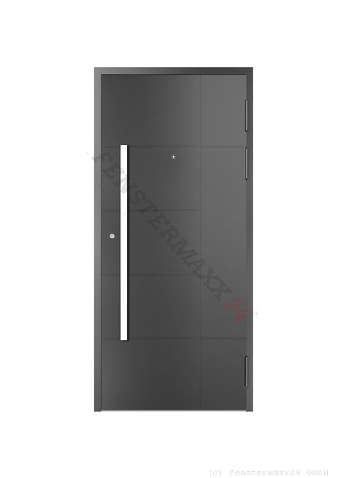 Drutex ALU Haustür 2280 x 2190 (Gesamt mit Zusätzen: B 2280 x H 2190) Innen: Metallic Red Aussen: Metallic Red