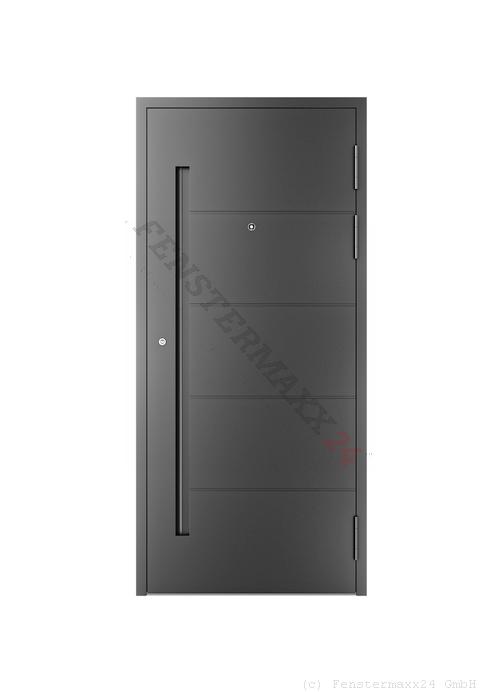 Drutex ALU Haustür 1000 x 2050 (Gesamt mit Zusätzen: B 1000 x H 2050) Innen: Verkehrsweiß - RAL 9016 Matt Aussen: Purpurrot - RAL 3004 Matt