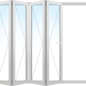Drutex ALU Faltschiebetür 4000x2300   Innen: Verkehrsweiß - RAL 9016  Feinstruktur Aussen: RAL 7039  Feinstruktur