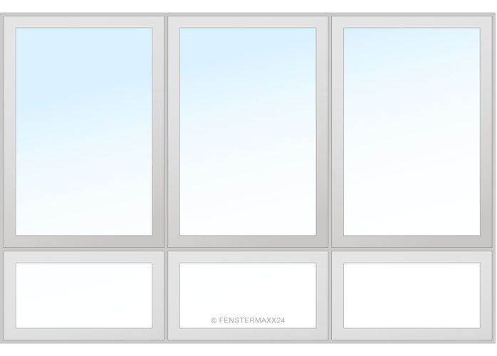 Aluplast PVC Fenster 2080 x 2500 (Gesamt mit Zusätzen: B 2080 x H 5100 ) Innen: Weiss (ohne Dekorfarbe) Aussen: Weiss (ohne Dekorfarbe)