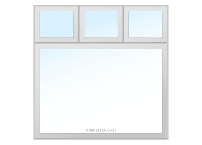 Rehau PVC Fenster 350 x 350 (Gesamt mit Zusätzen: B 350 x H 805 ) Innen: Weiss (ohne Dekorfarbe) Aussen: Weiss (ohne Dekorfarbe)