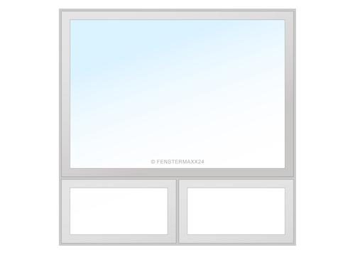 Gealan PVC Fenster 795 x 995 (Gesamt mit Zusätzen: B 795 x H 1995 ) Innen: Anthrazitgrau - RAL 7016 genarbt (Standard) Aussen: Anthrazitgrau - RAL 7016 glatt (Standard)