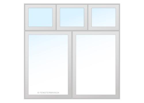 Drutex Holz Fenster 1500 x 1000 (Gesamt mit Zusätzen: B 1500 x H 1350) Innen: Weiss (deckend) Aussen: Weiss (deckend)