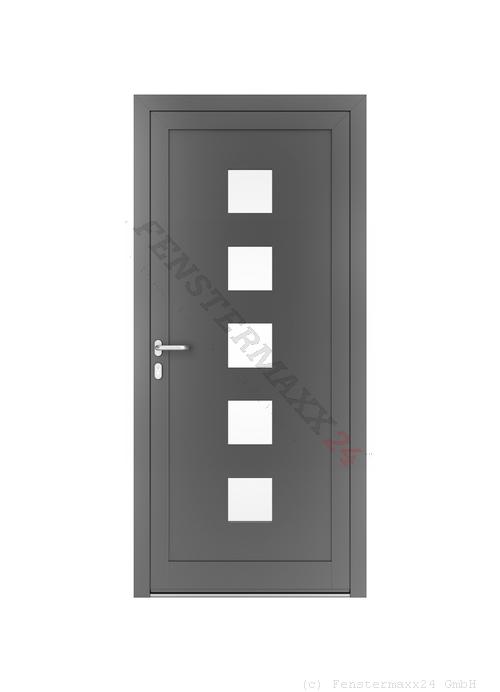 Drutex ALU Haustür 985 x 2130 (Gesamt mit Zusätzen: B 985 x H 2130) Innen: Verkehrsweiß - RAL 9016 Matt Aussen: Anthrazitgrau, - RAL 7016 Matt