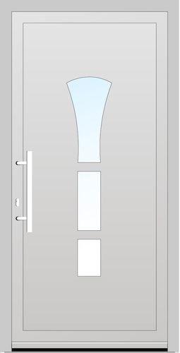Aluplast PVC Haustür 800 x 1906 (Gesamt mit Zusätzen: B 800 x H 1906) Innen: Weiss (ohne Dekorfarbe) Aussen: Weiss (ohne Dekorfarbe)