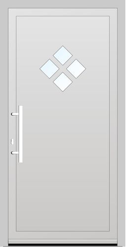 Aluplast PVC Haustür 1070 x 2085 (Gesamt mit Zusätzen: B 1100 x H 2100) Innen: Weiss (ohne Dekorfarbe) Aussen: Weiss (ohne Dekorfarbe)