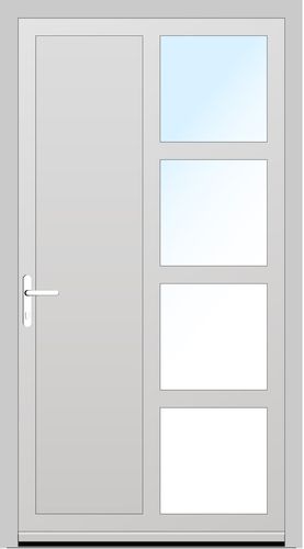 Aluplast PVC Nebeneingangstür 860 x 1800 (Gesamt mit Zusätzen: B 860 x H 1800) Innen: Weiss (ohne Dekorfarbe) Aussen: Anthrazitgrau sandstruktur (AP 60)