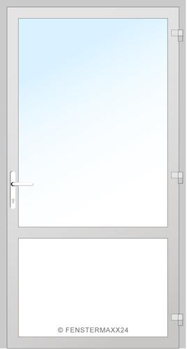 Drutex ALU Nebeneingangstür 800 x 1900 (Gesamt mit Zusätzen: B 800 x H 1900) Innen: Weißaluminium - RAL 9006 Matt Aussen: Anthrazitgrau, - RAL 7016 Matt