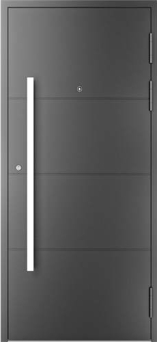Drutex ALU AktionsHaustür 1000 x 2100 (Gesamt mit Zusätzen: B 1900 x H 2100) Innen: Anthrazitgrau - RAL 7016 Aussen: Anthrazitgrau - RAL 7016