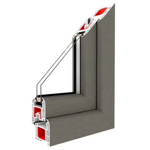 Fenstermaxx24 – Balkonfenster & Balkontüren Drutex Iglo 5 Classic Profil Betongrau