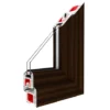 Fenstermaxx24 – Balkonfenster & Balkontüren Drutex Iglo 5 Classic Profil Mahagoni