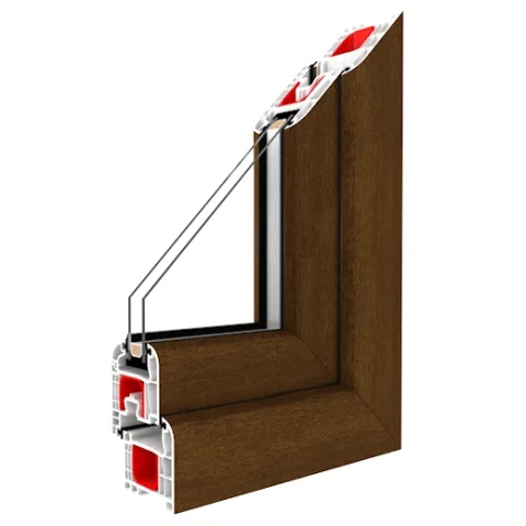 Fenstermaxx24 – Balkonfenster & Balkontüren Drutex Iglo 5 Classic Profil Nussbaum