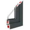 Fenstermaxx24 – Balkonfenster & Balkontüren Drutex Iglo 5 Classic Profil Schiefergrau Glatt