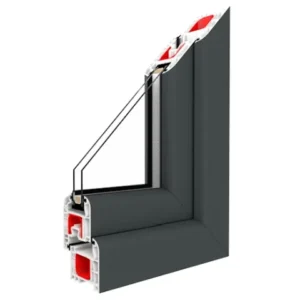 Fenstermaxx24 – Balkonfenster & Balkontüren Drutex Iglo 5 Classic Profil Schiefergrau Glatt