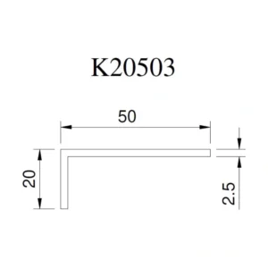 Winkelleiste Kunststoff 20 x 50 x 2