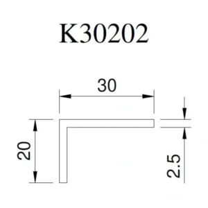 Winkelleiste Kunststoff 30 x 20 x 2