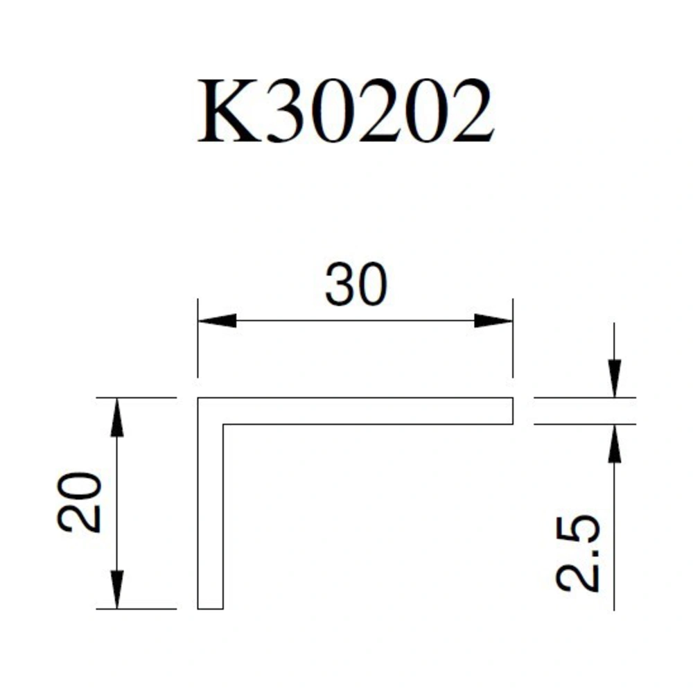Winkelleiste Kunststoff 30 x 20 x 2