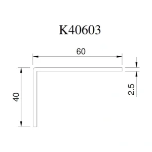 Winkelleiste Kunststoff 40 x 60 x 2